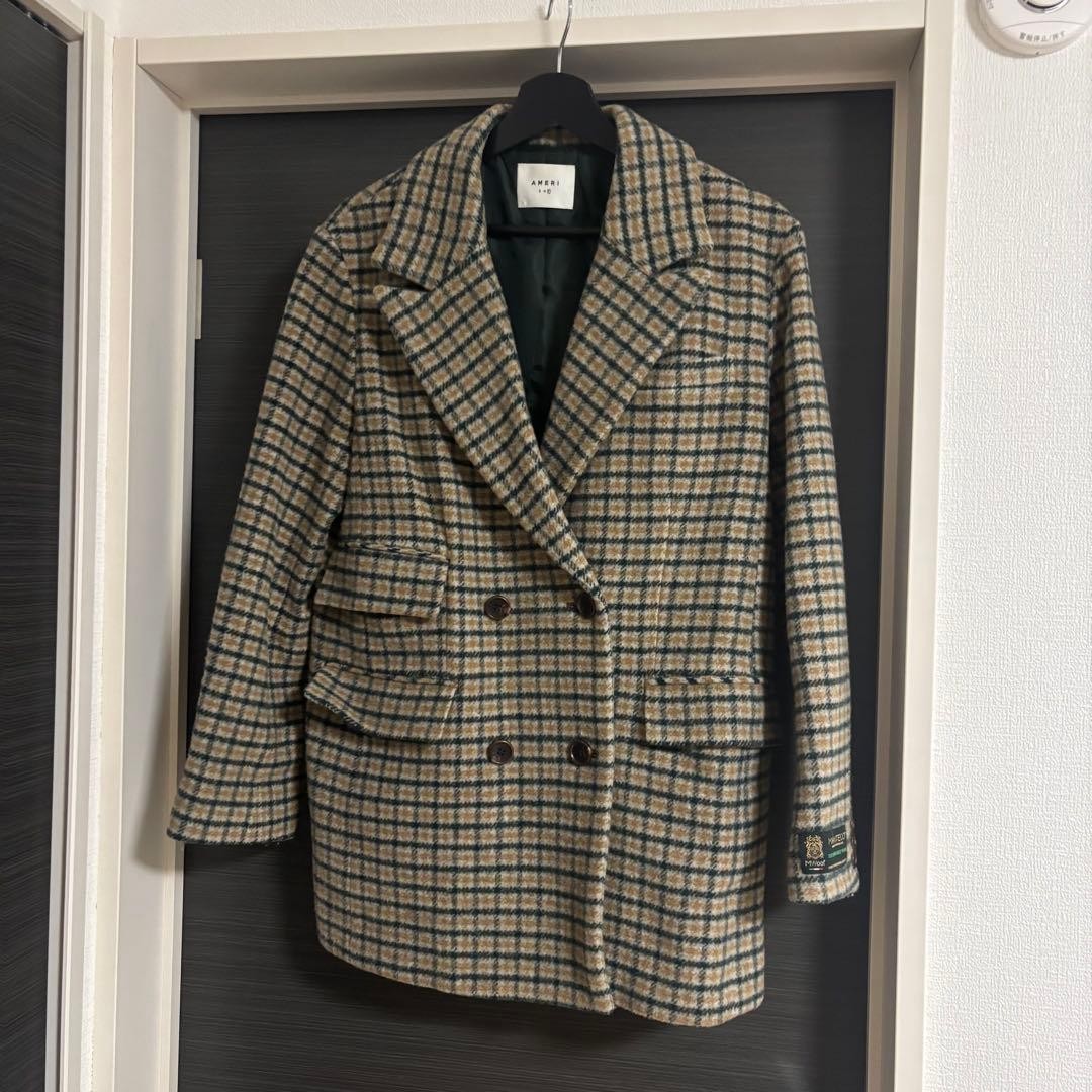 Ameri Vintage Plaid Wool Big Jacket -Warm Lightwe… - image 1