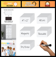 Reusable Magnetic Dry Erase Labels 4x2 Inch - 40 Pack for Classroom  Office