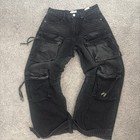 YoungLA Men’s Black Cargo Denim Jeans w/ Cargo Pockets Regular Fit Mid Rise — photo 1