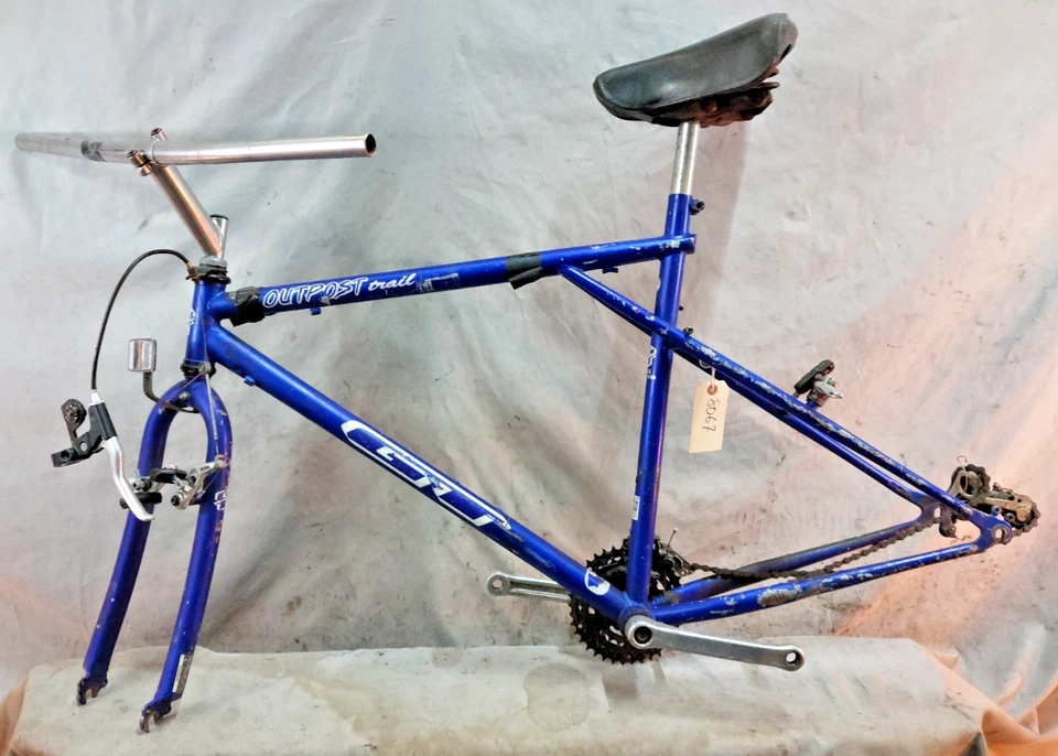 Juego de cuadro de bicicleta de trail GT Outpost 04' 18" grande rígido acero cromado retro café Foto 2 de 4