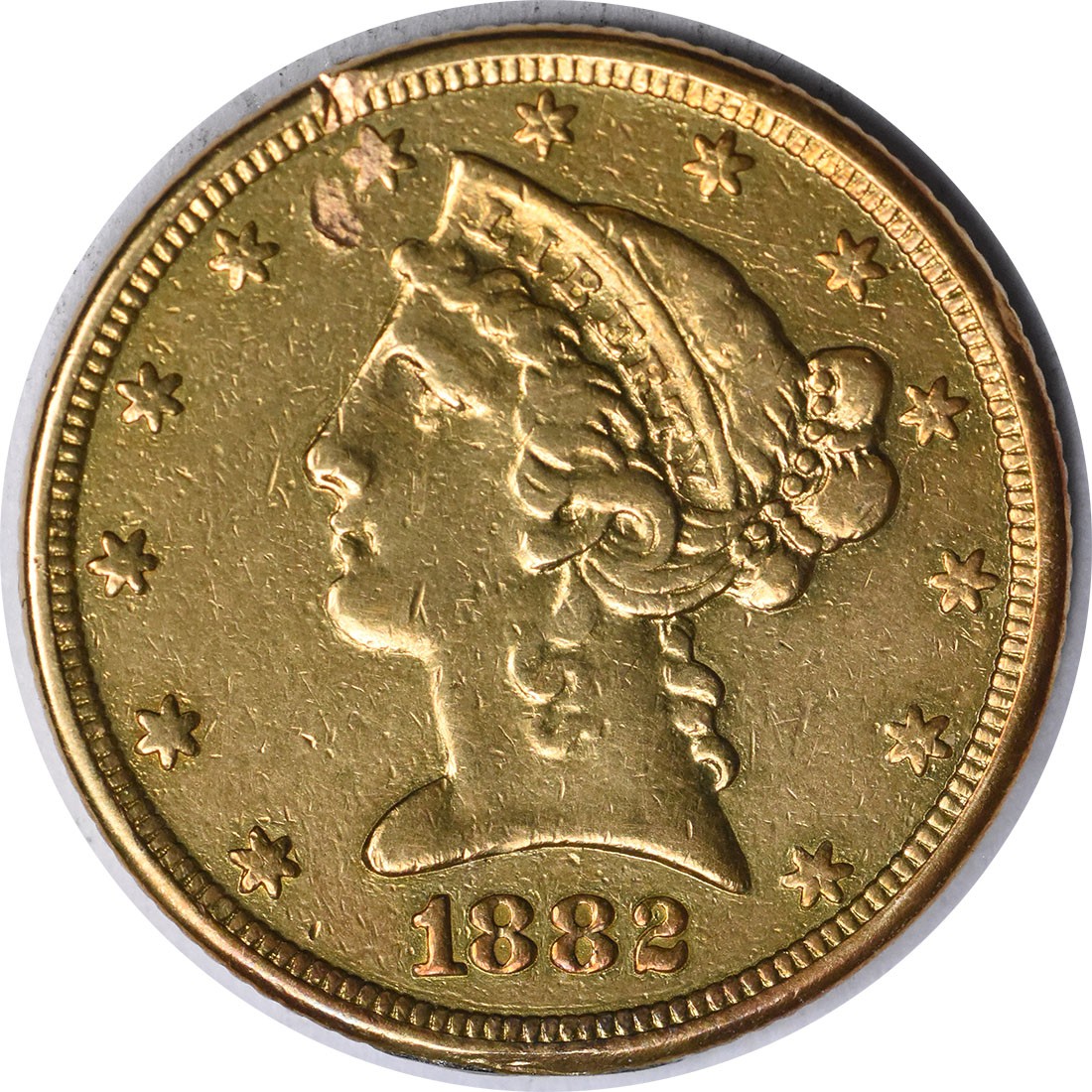 1882 $5 Gold Liberty Head VF Uncertified #1248 | eBay