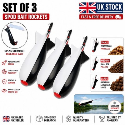 3x Karpfenangeln Spod Köder Raketen Spomb Style Köder Feeder Medium UK Lager