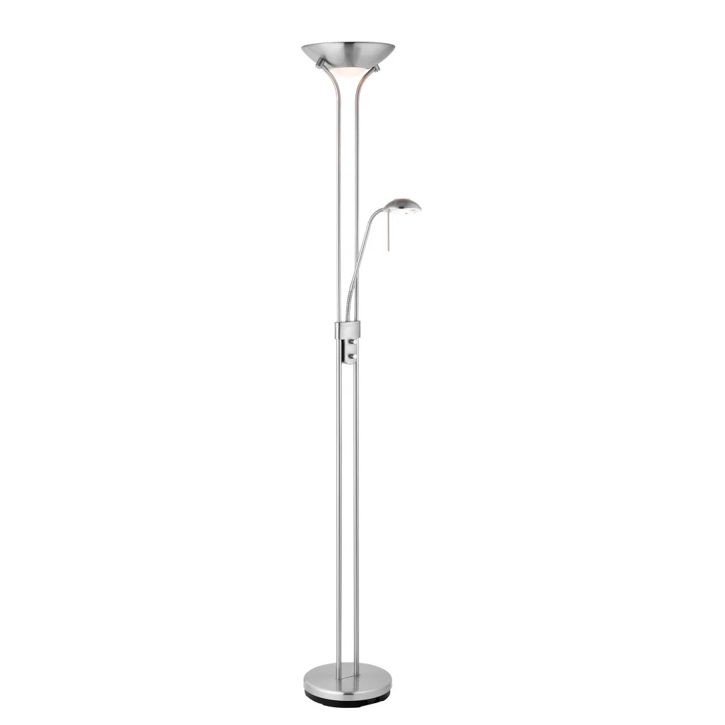 Floor Light Silver Rome Satin Chrome LED Compatible Endon ROME-SC