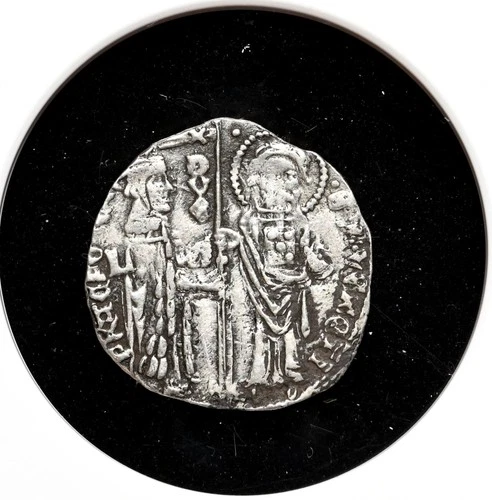 ITALY, Venice. Francesco Foscari, 1423-1457, Silver Grosso, NGC XF45