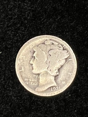 1921 P Mercury Dime ~ Scarce Semi-Key Date 3rd Lowest Mint ~ G ~ Free Shipping!