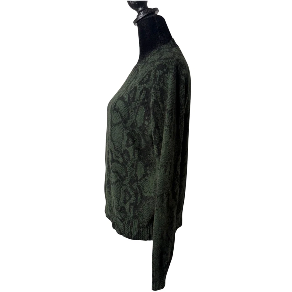 Suéter tejido verde AQUA CASHMERE 100 % cachemir estampado de serpiente talla S Foto 4 de 4