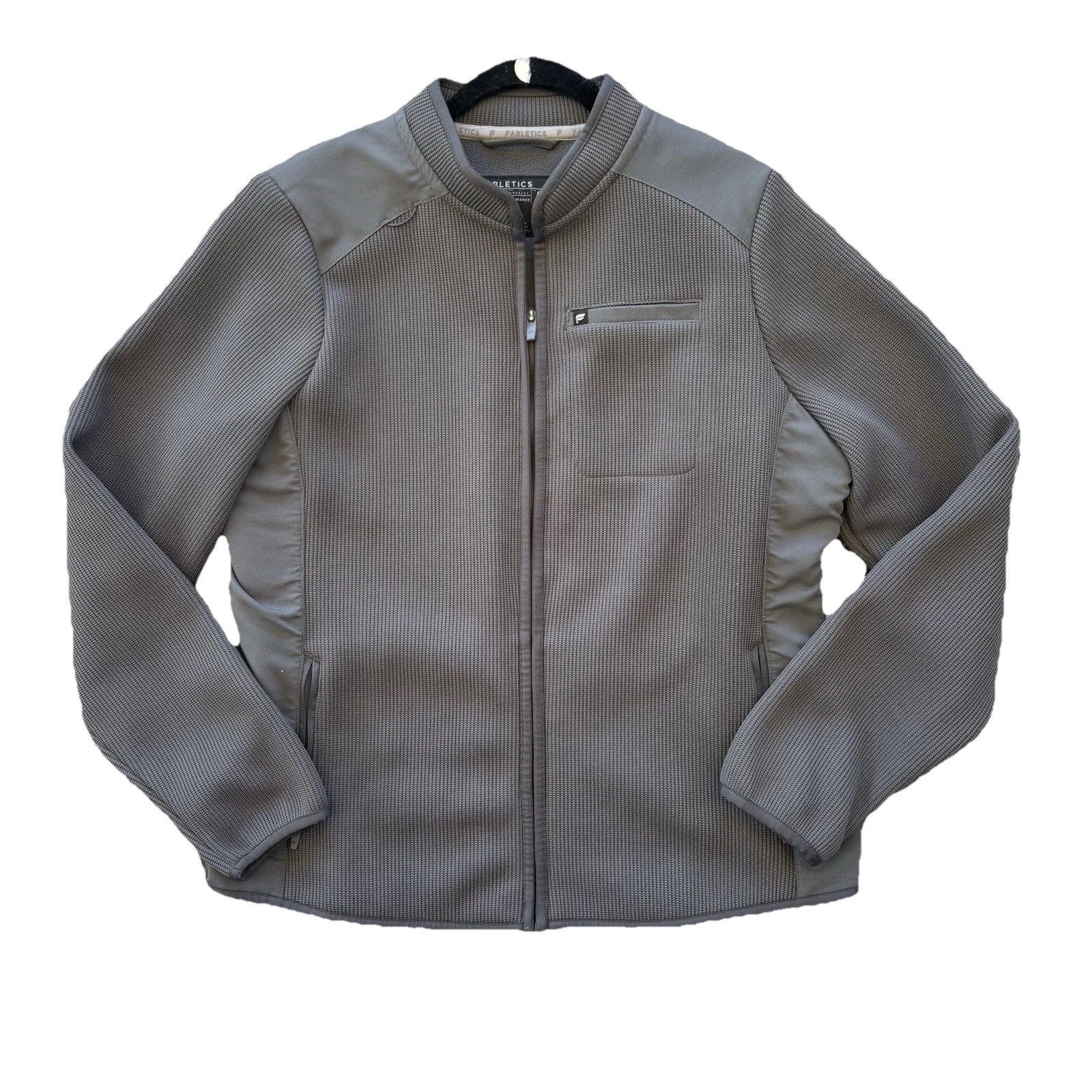 Fabletics Gray Sweater zip Up Jacket Medical Scru… - image 1