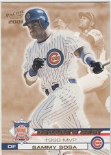 SAMMY SOSA PACIFIC DECADE'S BEST GOLD FOIL CHICAGO CUBS #14 2001 01