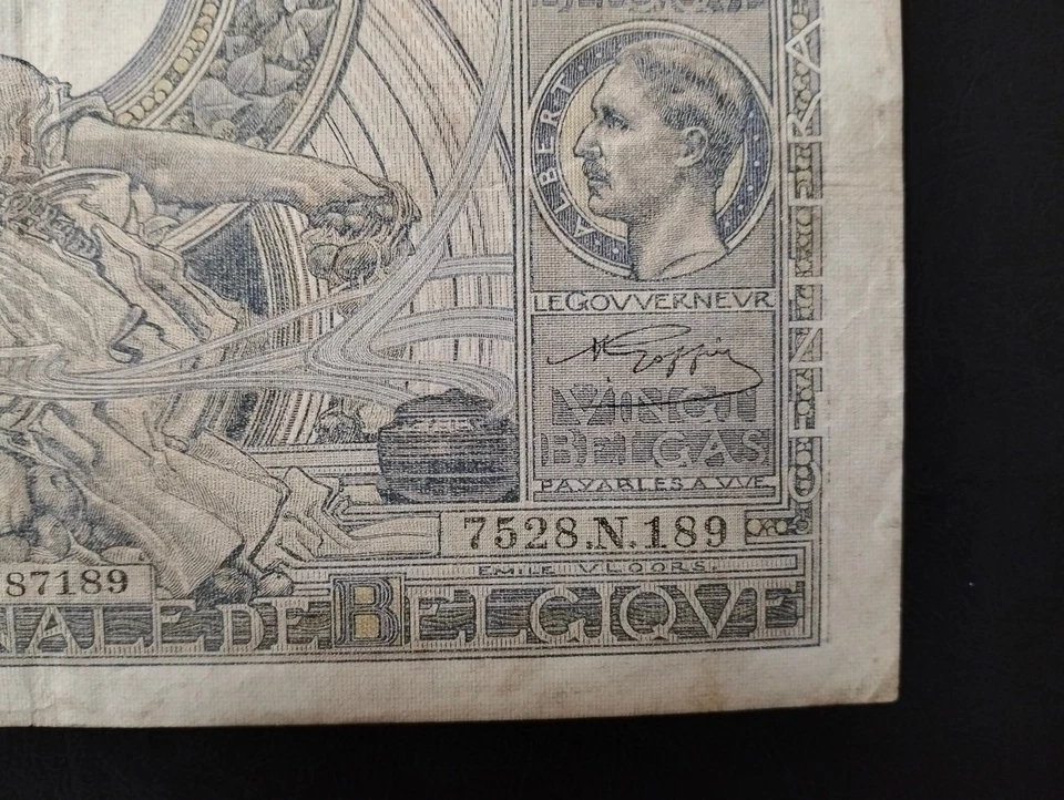 Belgium 100 Francs 20 belgas 06-09-1941 WWII Banknote  Rare Old Currency Date - Image 3 of 4