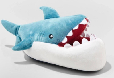 Cat & Jack Kids Shark Novelty Slippers W/Non-Slip Grip Bottom