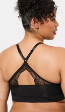 NWT Torrid Size 2 Unlined Seamless Black Lace Racerback Bralette 38DD 40C 42C