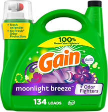 Gain Liquid Laundry Detergent, Moonlight Breeze Scent, 194 Fl Oz, 134 Loads, Fre 0.15 per gallon
