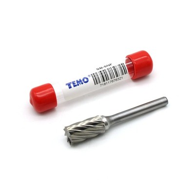TEMO SB-5 NF Aluminum Cut CARBIDE BURR FILE, 1/2'' Cylinder End, 1/4''Dx 2''L Shank