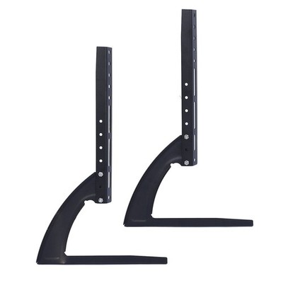 Black Metal Steel Bracket For Flat LED LCD Screen TV Desktop Table Top Mount NEW
