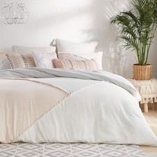 Peri Home 100 Cotton 3-Piece Comforter Full/Queen, Multi Colorblock Fringe