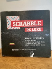 SCRABBLE DELUXE GAME : Vintage Spears Large Turntable Edition Scoring Racks