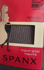 Spanx Patterned Tights ~ Tight End Color Bittersweet Brown Size C - NIB