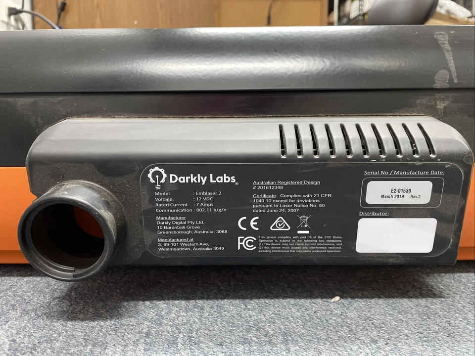 Darkly Labs EMBLASER 2 Laser Cutter, Untested - Image 3 of 4