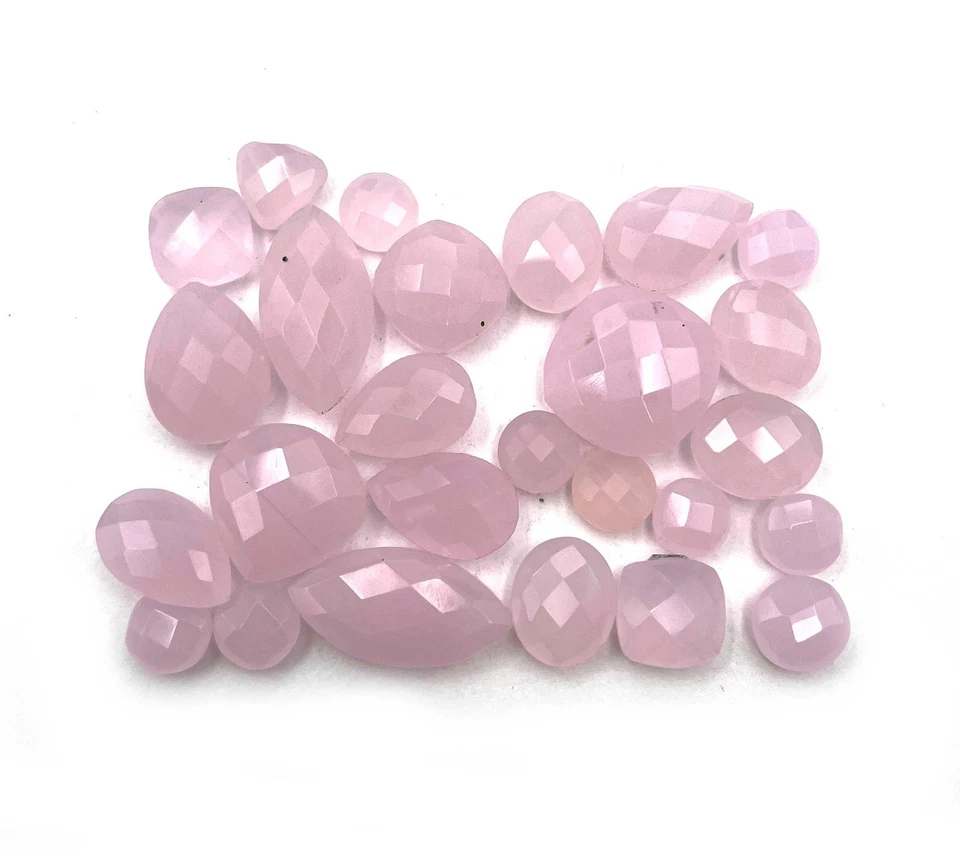 Natural Pink Chalcedony Mix Shape Briolette Cut Stone 29 Pcs 7.50-16 MM 128 CT - Image 4 of 4