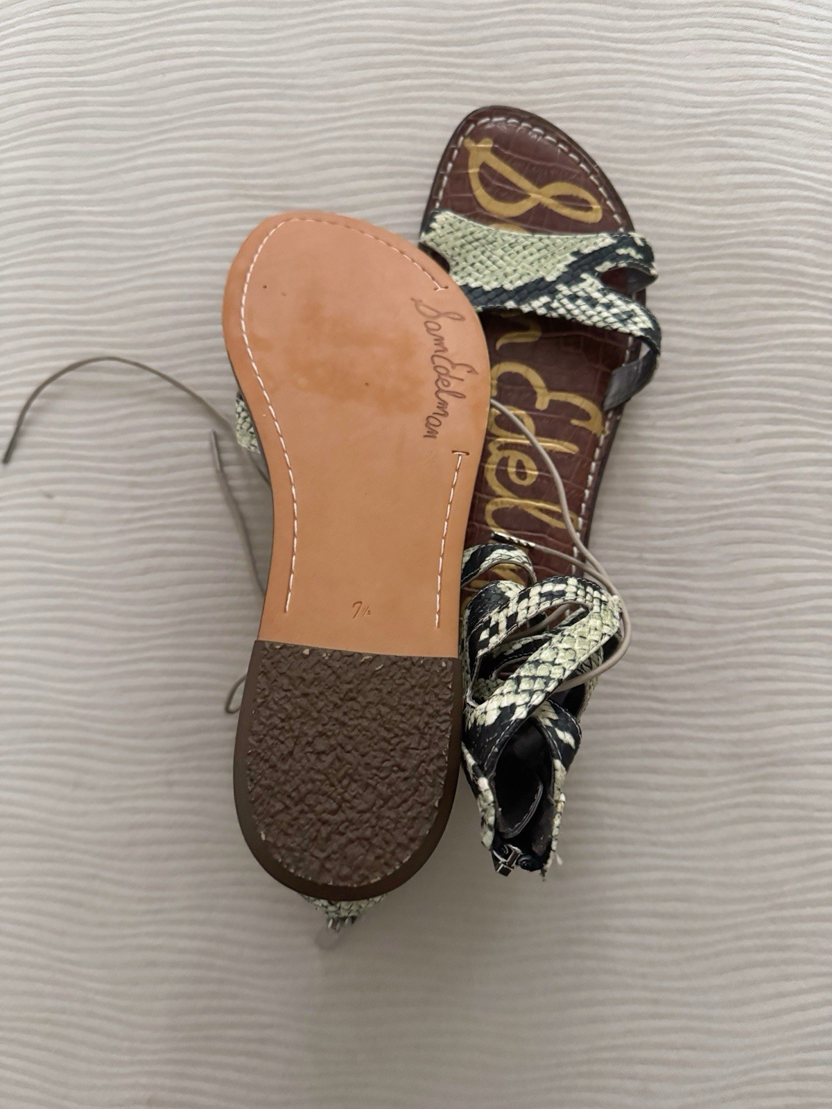 Sam Edelman Women’s Gladiator Green Python Lace U… - image 4