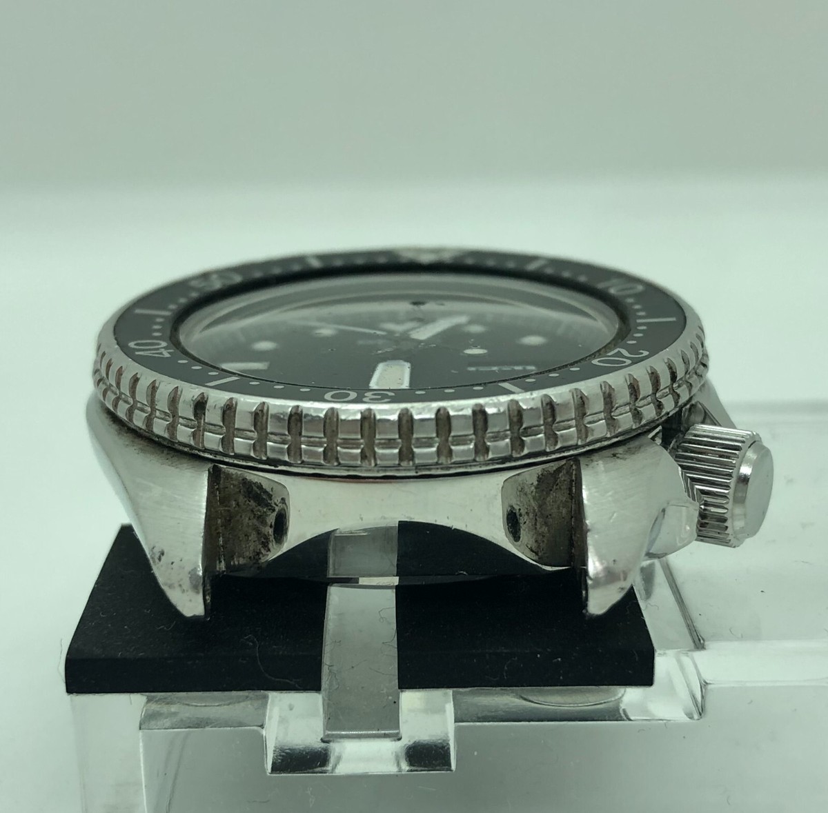 w1889] SEIKO DIVER 7C43-6011 200m Day Date New battery Working VG