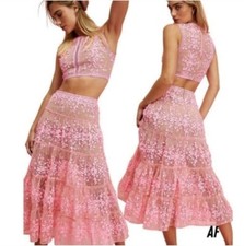 NWT FREE PEOPLE BRONX & BANCO Megan Pink Two Piece Set:Size 10