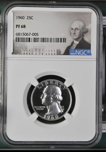 PF68 1960 Proof Washington Quarter NGC Graded - White Coin Spot Free PR 