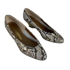 Vintage California Magdesians Heels Pumps Wedge Faux Snakeskin US Size 6.5M
