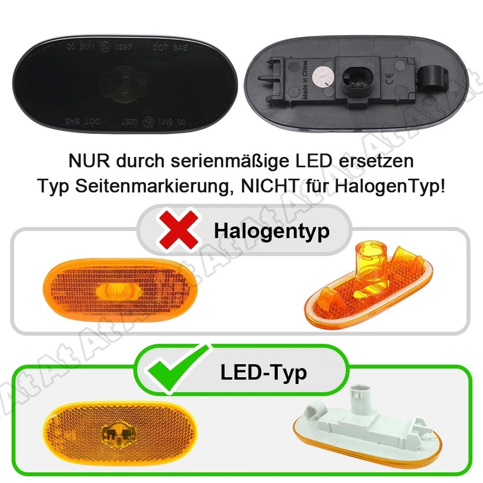 LED Seitenblinker Schwarz 6pcs für Mercedes Sprinter B906 06-16 907 910 ab 18 - Bild 4 von 4