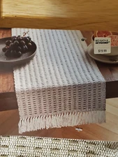 Bed Bath & Beyond Ribbed 14"x72"  Table Runner with Fringe Stitch