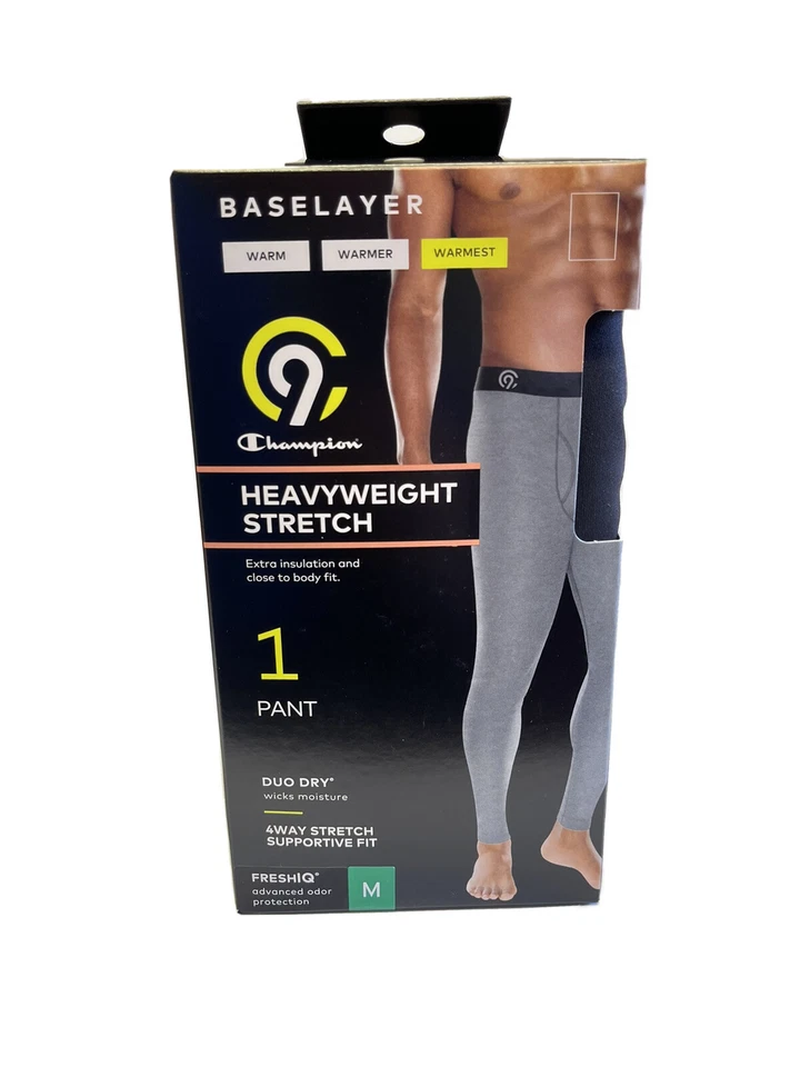 Pantalón capa base elástico de peso pesado Champion C9 para hombre - negro - talla: mediano Foto 2 de 3