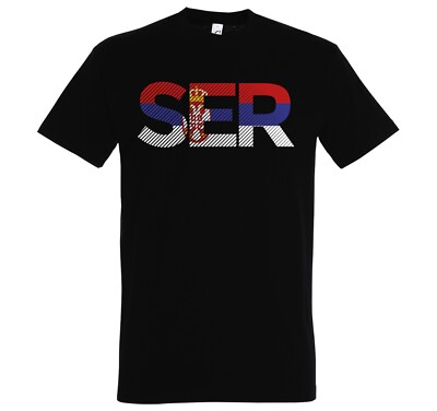 Youth Designz Serbien Herren T-Shirt im Fußball Trikot Look WM Basketball FUN