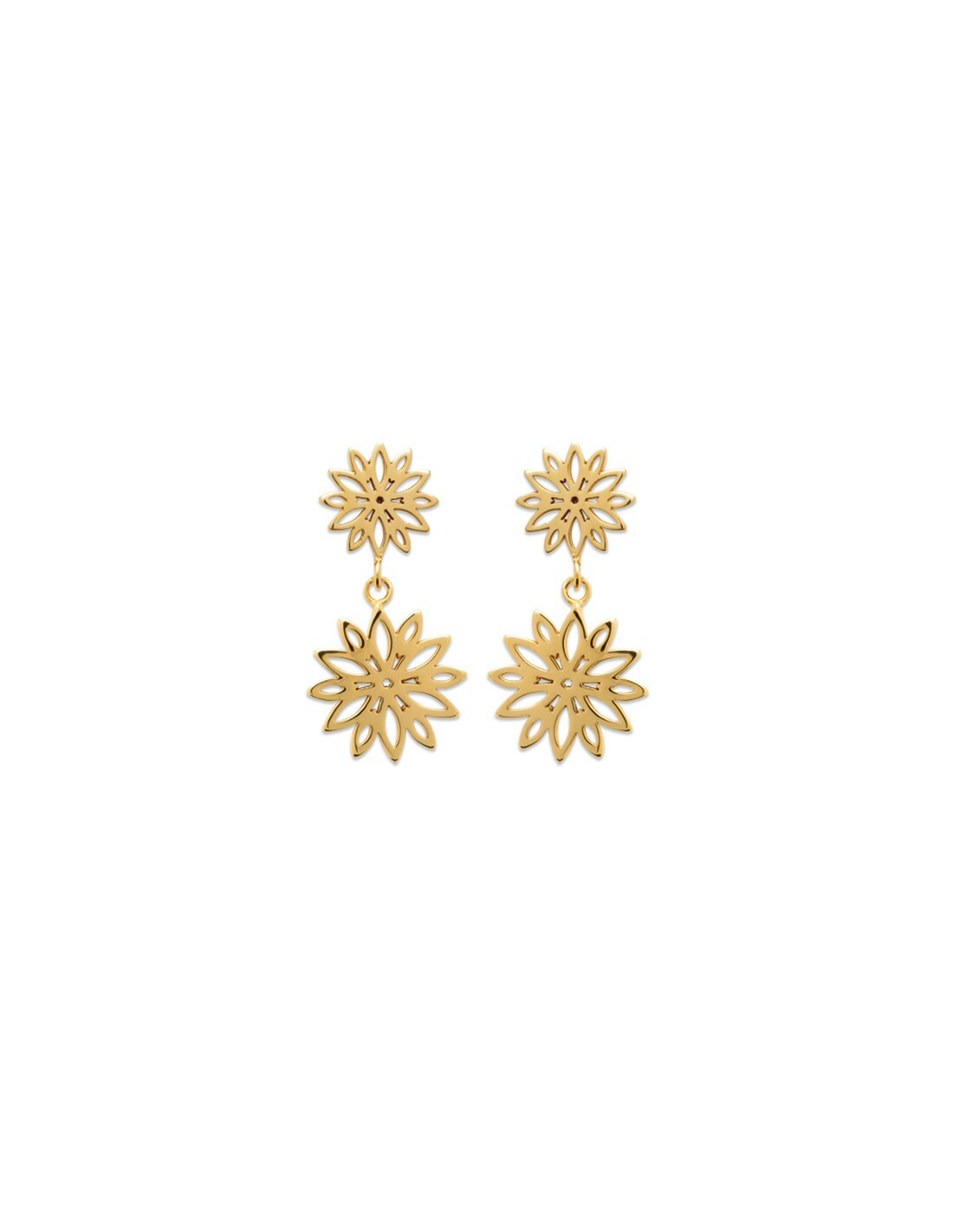 Boucles d'oreilles fleur plaqué or garanti sans nickel pour oreilles sensibles