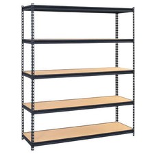 5-Tier 60"W x 72" H x 24" D Steel Freestanding Garage Shelf Unit Extra Storage