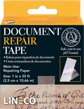 Lineco Self-Adhesive Document Repair Tape, 1" by 35', Transparent 1"X35'