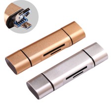 Qkens SD TF Card Reader Portable Micro USB Dual Slot Flash Memory Card Adapter