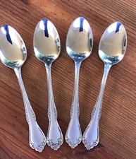 Oneida Ltd Mansfield Teaspoons Wm A Rogers Deluxe Stainless Set of 4