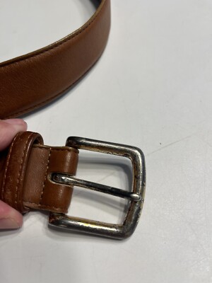 小物 Vintage Coach Bridle Belt Tan Leather Coach British Tan Leather Belt #8400 Ladies Small Brass