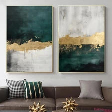 Green Abstract Wall Art Green Black and Gold Pictures Green and Gold Abstract...