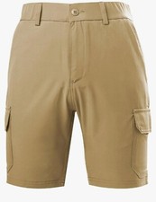 BRISIRA Mens Hybrid Swim/Cargo Shorts. Zipper Pockets. Size 34. Brown. New.