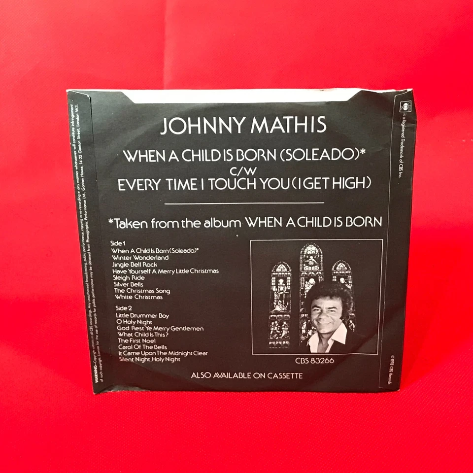 JOHNNY MATHIS When A Child Is Born 1976 UK 7" vinyl single original 45 Christmas - Image 2 of 4