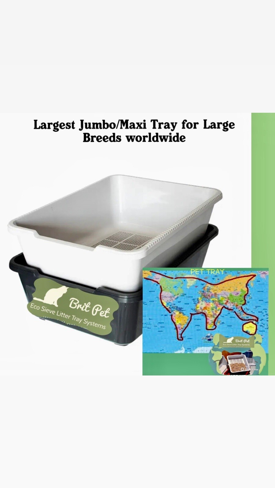 Maxi/Jumbo Sieve Litter Tray For wood Pellets ( Brown Or Charcoal) eBay
