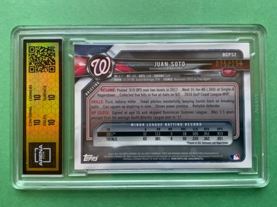 2018 Bowman Chrome Juan Soto Purple Mega Mojo Ref RC /250 ARENA 