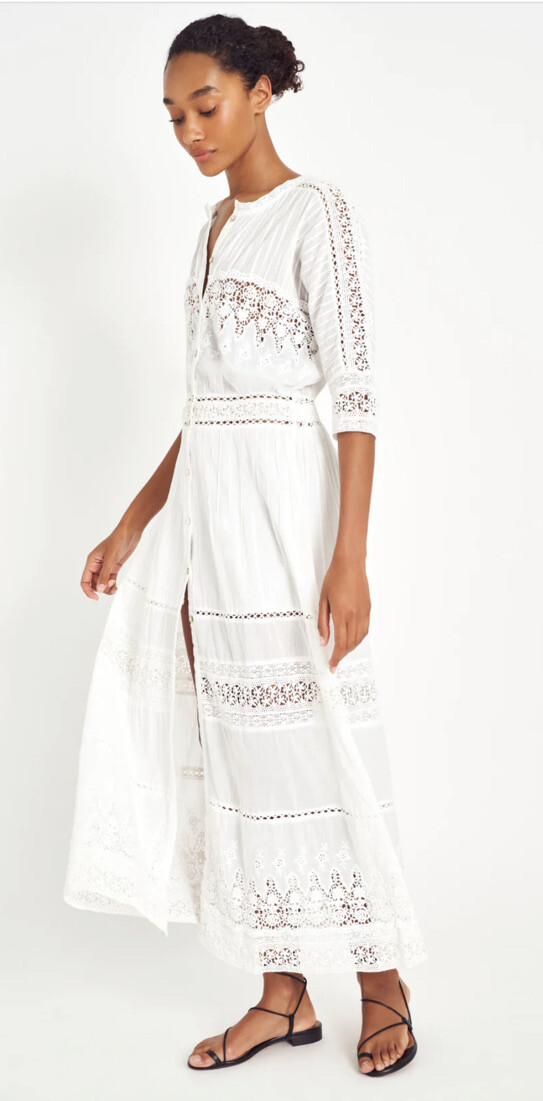 LoveShackFancy | Beth Midi Dress | S | White