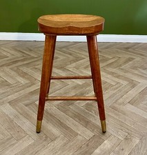 Elm Home And Garden Solid Wooden Kitchen Breakfast Bar Stool 68cm Dark Oak Finis