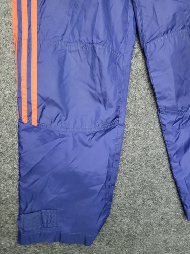 Adidas Pants Boys Large Blue Orange Windbreaker Track Ankle Zip Gym Y2K 90s - Picture 2 of 16