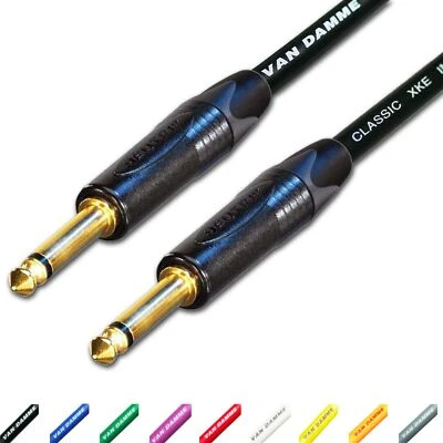 Gold Neutrik Guitar Jack to Jack Lead. Long Van Damme Cable. 3m 6m 10m Electric