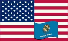 5×3 America and Oklahoma Flag Magnet Vinyl StateCar Truck Bumper Magnets