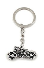 Porte-Clés Chopper Moto Biker Haute Volant Argent Métal Pendentif