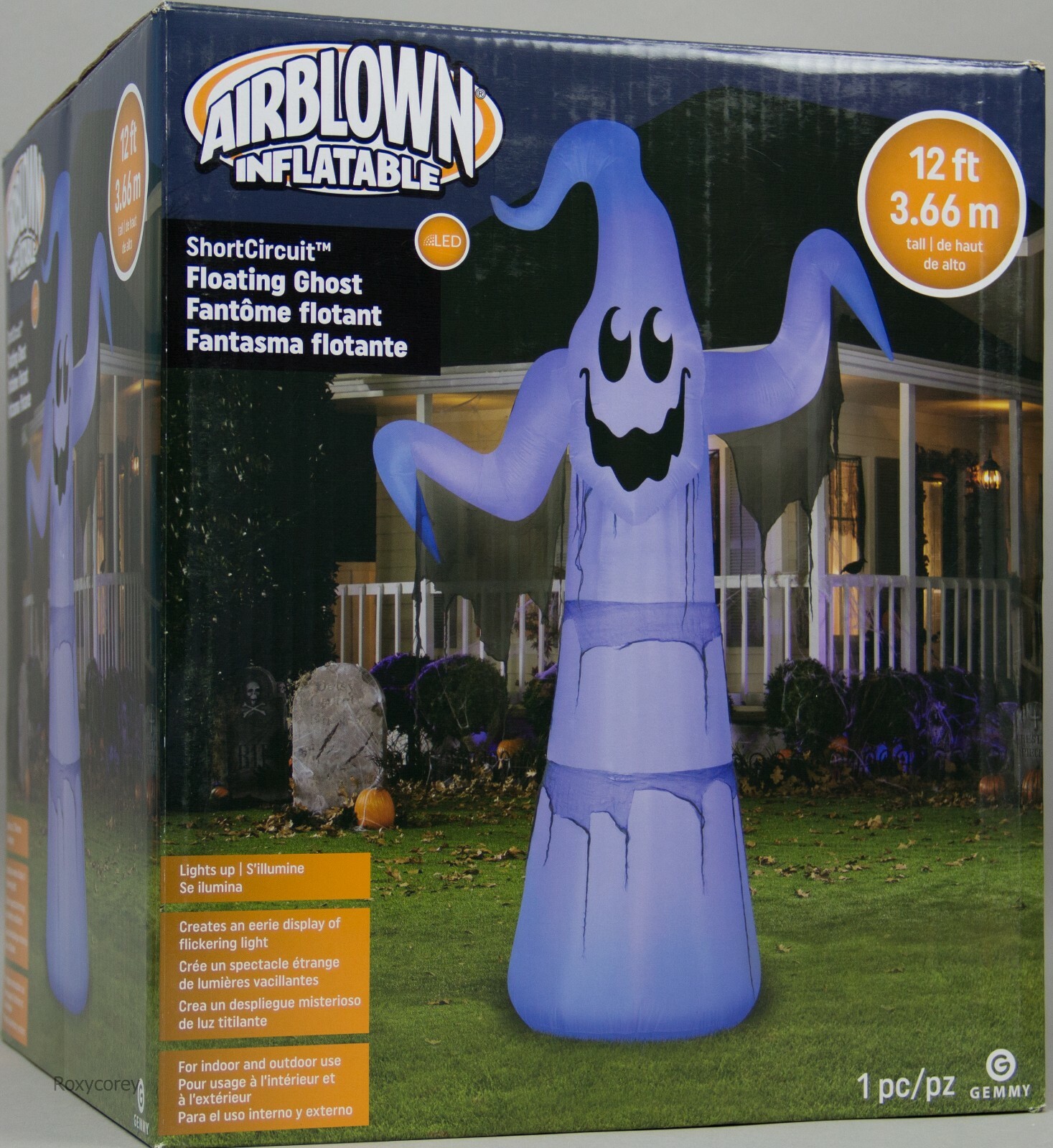 Gemmy Halloween 12 ft ShortCircuit Floating Ghost Airblown Inflatable ...